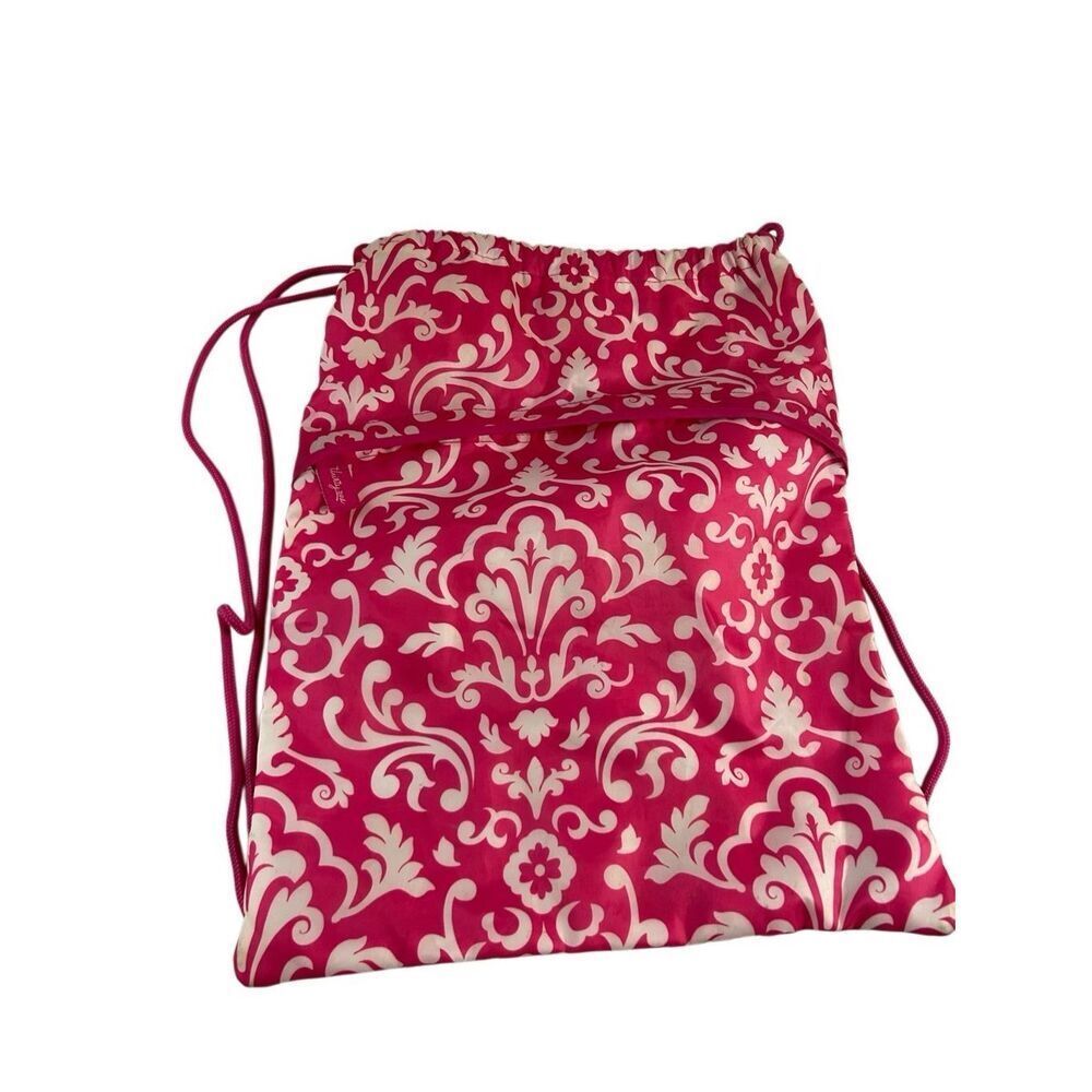 Thirty-one 31 pink‎ white cinch sack tote 14"x18"